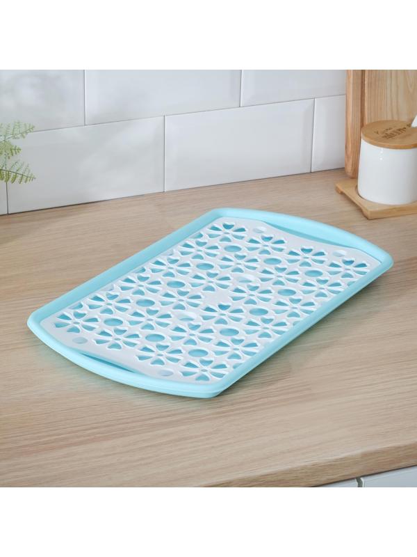 Поднос с вкладышем для сушки посуды, 40×24 см, цвет МИКС