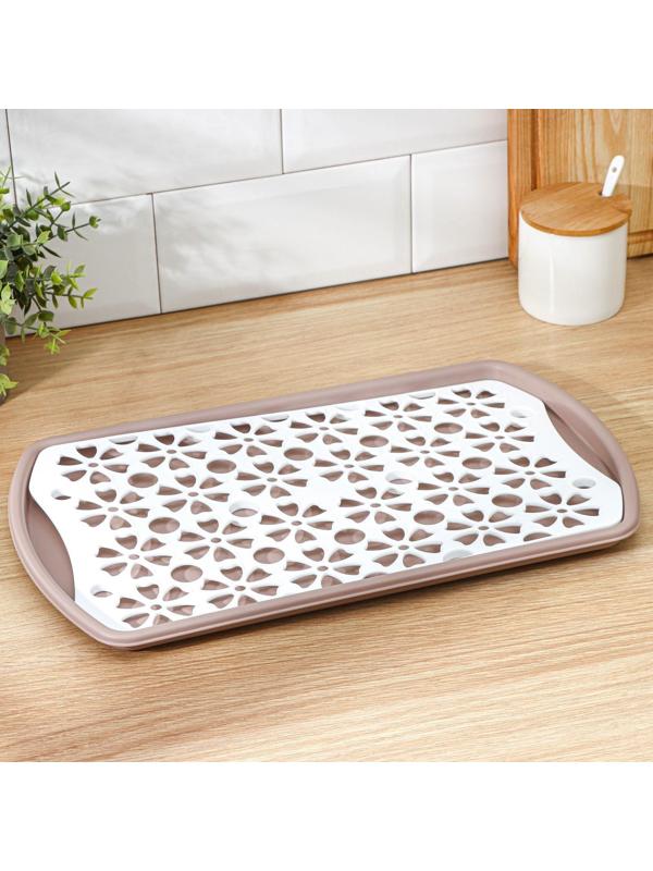 Поднос с вкладышем для сушки посуды, 40×24 см, цвет МИКС