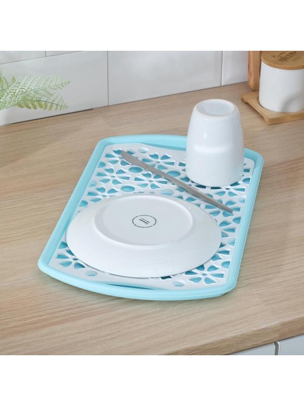 Поднос с вкладышем для сушки посуды, 40×24 см, цвет МИКС