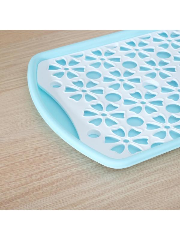 Поднос с вкладышем для сушки посуды, 40×24 см, цвет МИКС