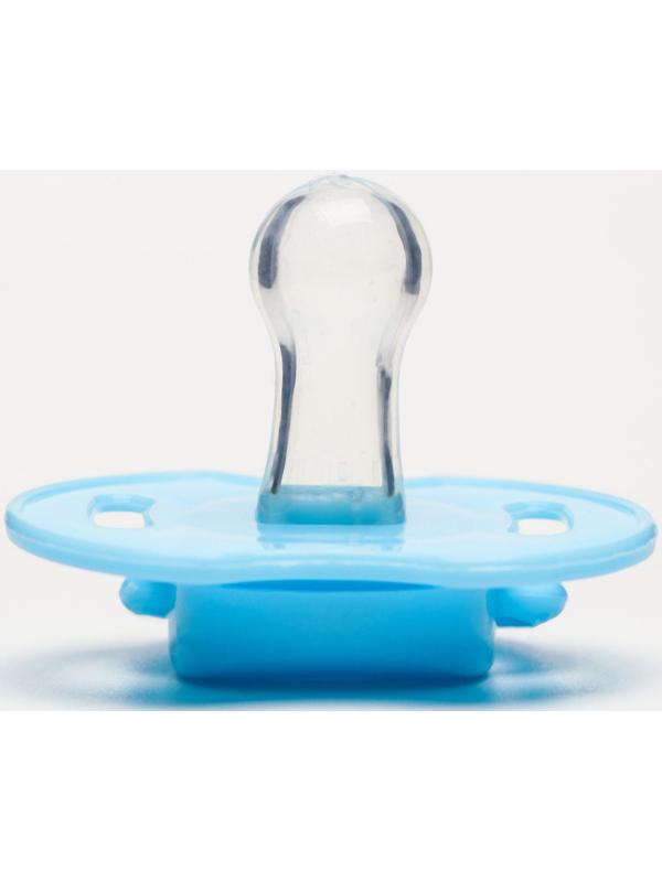 Пустышка классическая, силикон, от 0 - 3 мес., с колпачком, цвет голубой