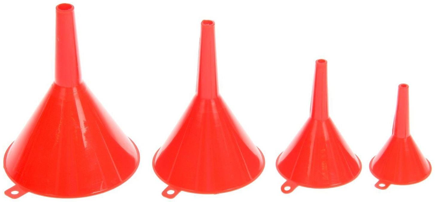 Воронка для ГСМ, диаметр: 50 мм, 75 мм, 95 мм, 115 мм, набор 4 шт