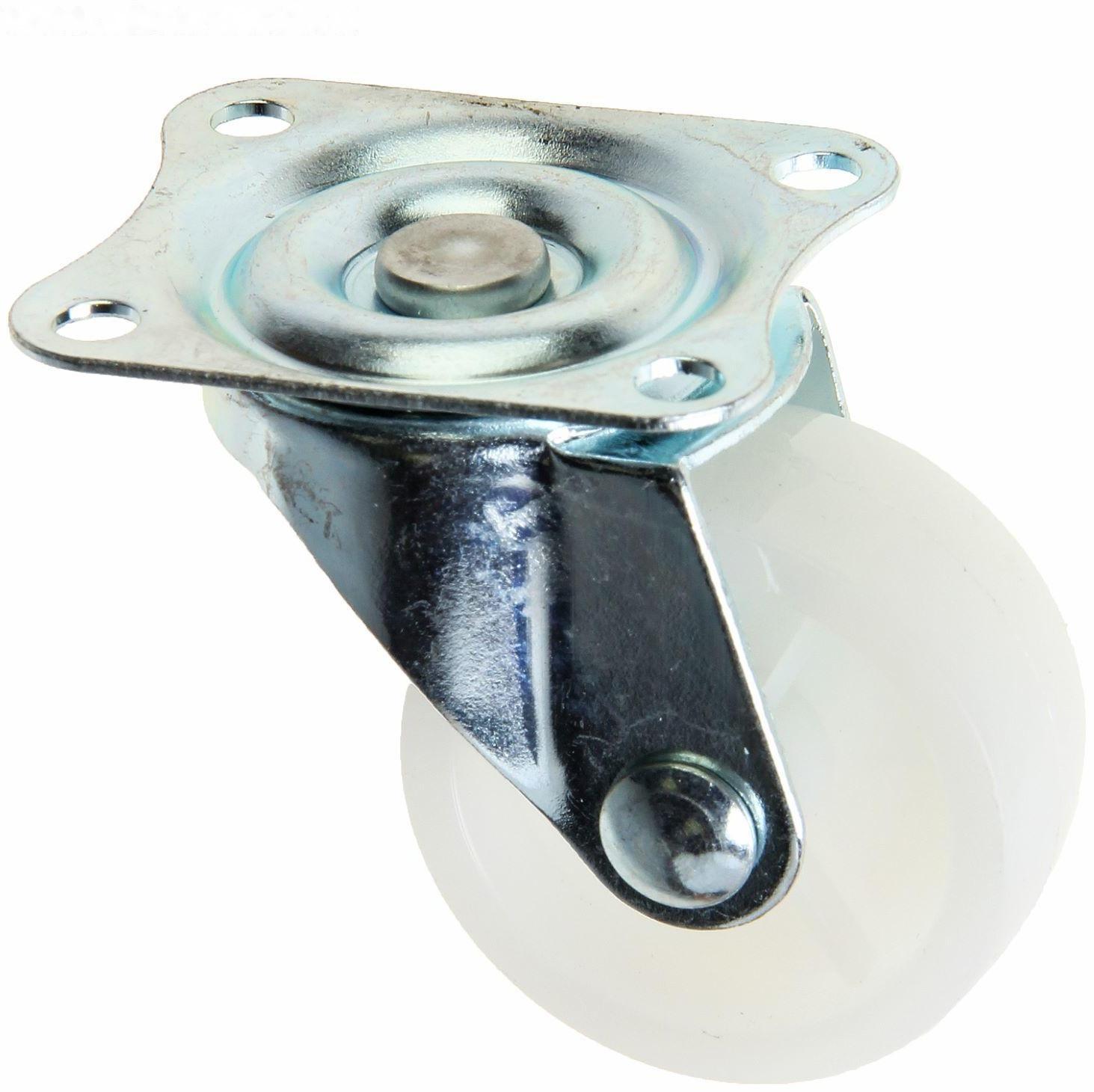 Колесо мебельное, d=38 мм, на площадке, белое