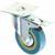 Колесо мебельное, d=75 мм, на площадке, с футоркой, с фиксатором, серое