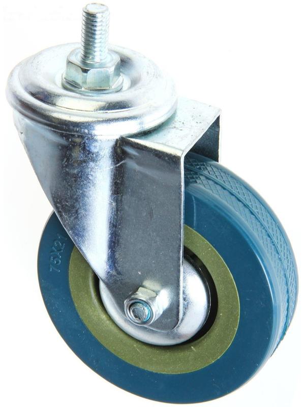 Колесо мебельное, d=75 мм, с футоркой, серое