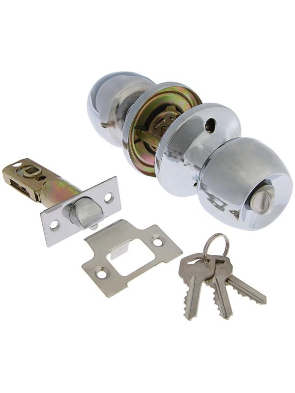 Защелка 1103, с ключом, цвет хром