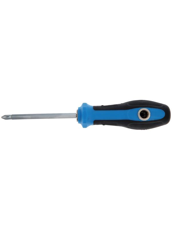 Отвертка комбинированная ТУНДРА, 3 в 1, двухкомпонентная рукоятка, PH2/SL6 х 100 мм