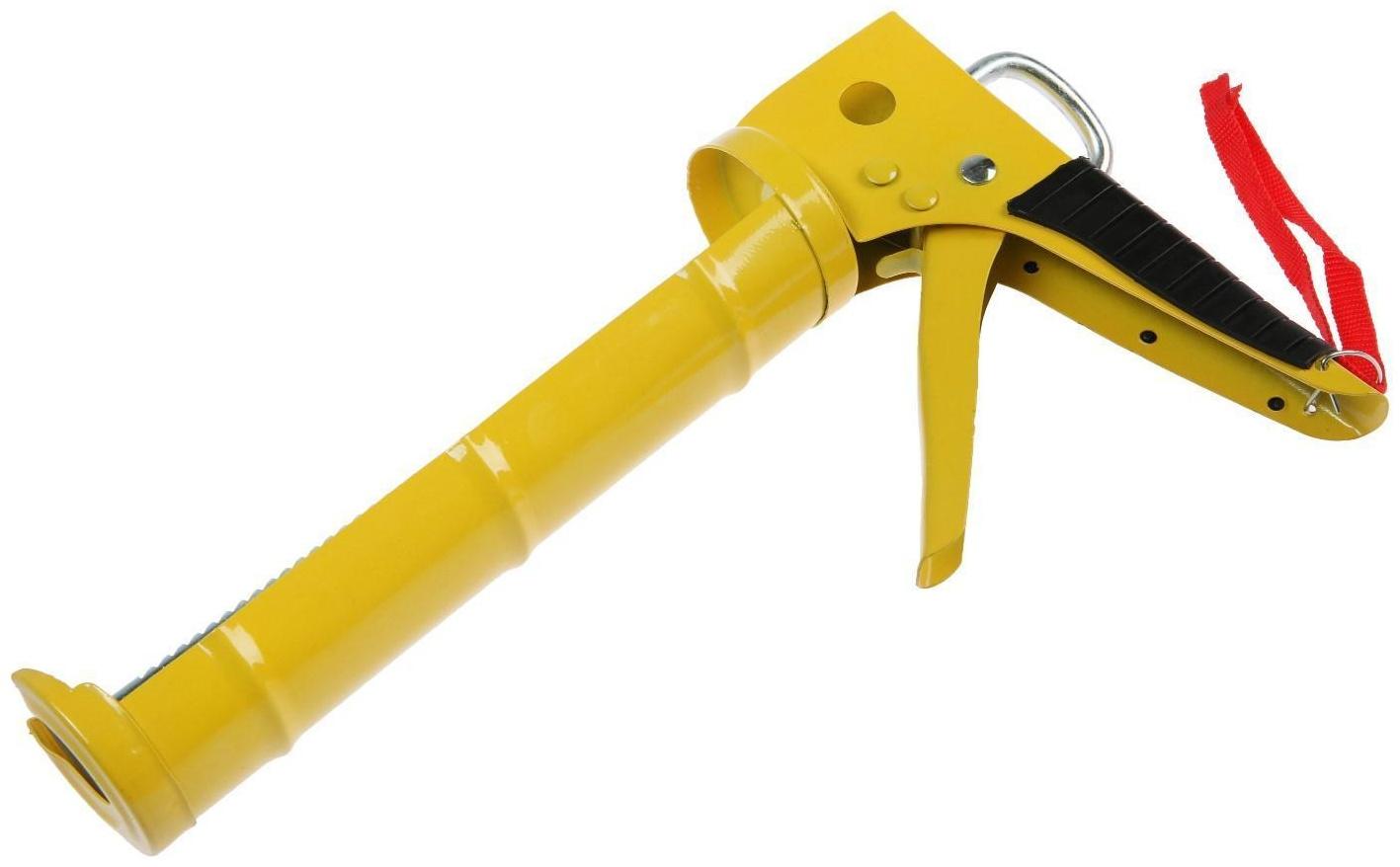 Пистолет для герметика ТУНДРА, полуоткрытый, зубчатый шток, 225 мм