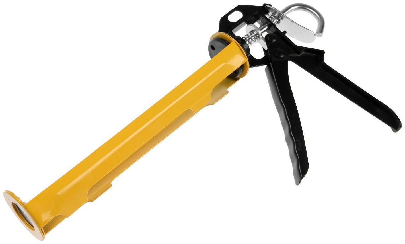 Пистолет для герметика ТУНДРА, полуоткрытый, круглый шток, 225 мм