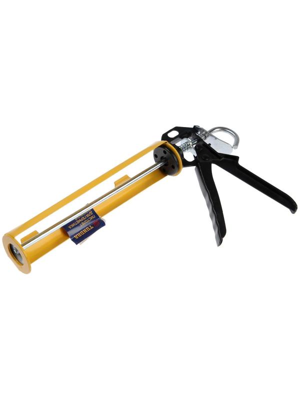 Пистолет для герметика ТУНДРА, полуоткрытый, круглый шток, 225 мм