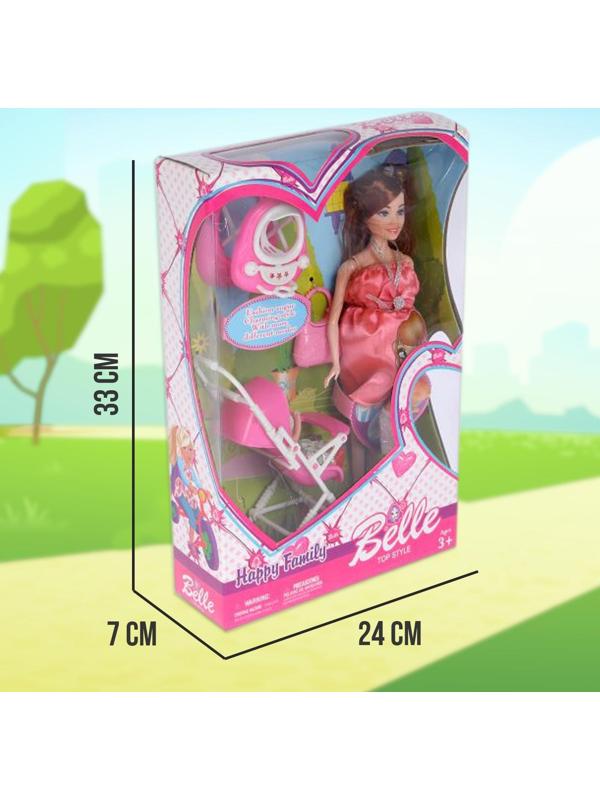 Кукла-модель беременная «Лиза» с малышкой, коляской и аксессуарами, МИКС