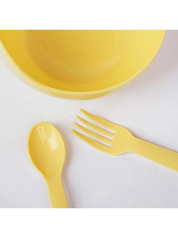Набор детской посуды, 3 предмета: миска 250 мл, ложка, вилка, от 5 мес., цвета МИКС