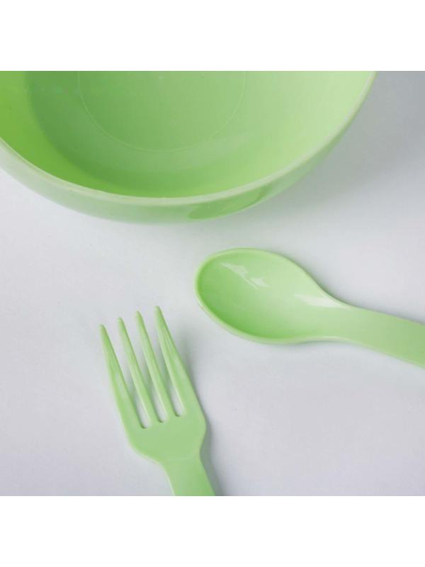 Набор детской посуды, 3 предмета: миска 250 мл, ложка, вилка, от 5 мес., цвета МИКС