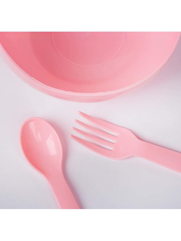 Набор детской посуды, 3 предмета: миска 250 мл, ложка, вилка, от 5 мес., цвета МИКС