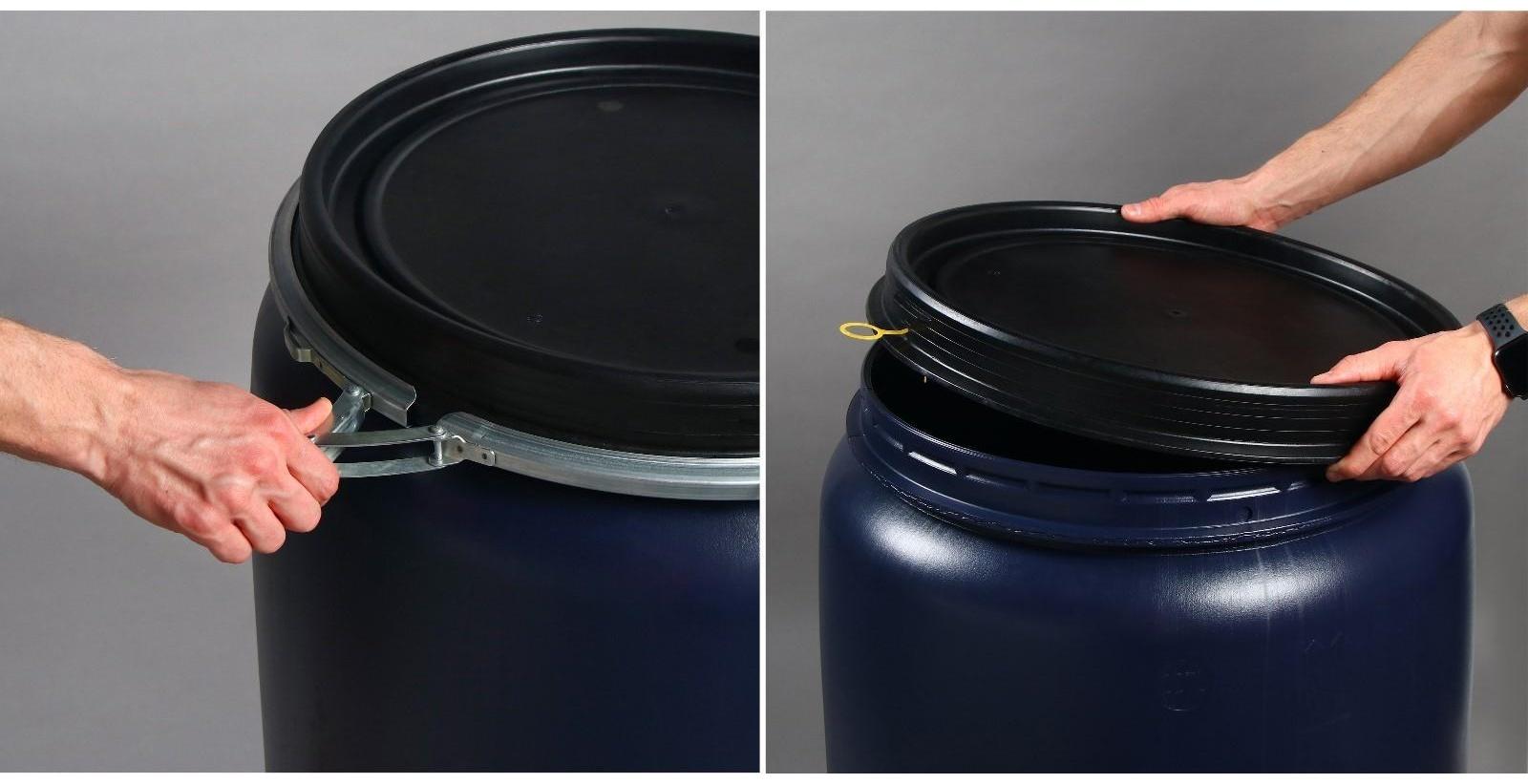 Бочка пищевая, 227 л, с крышкой, нештабелируемая, Оpen Top Drums