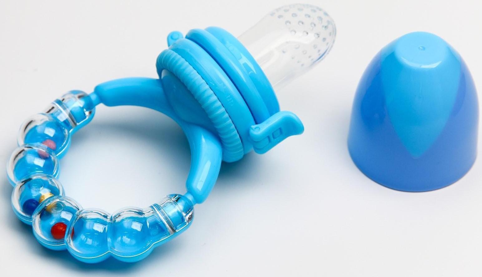 Ниблер силиконовый, погремушка на ручке, цвет МИКС