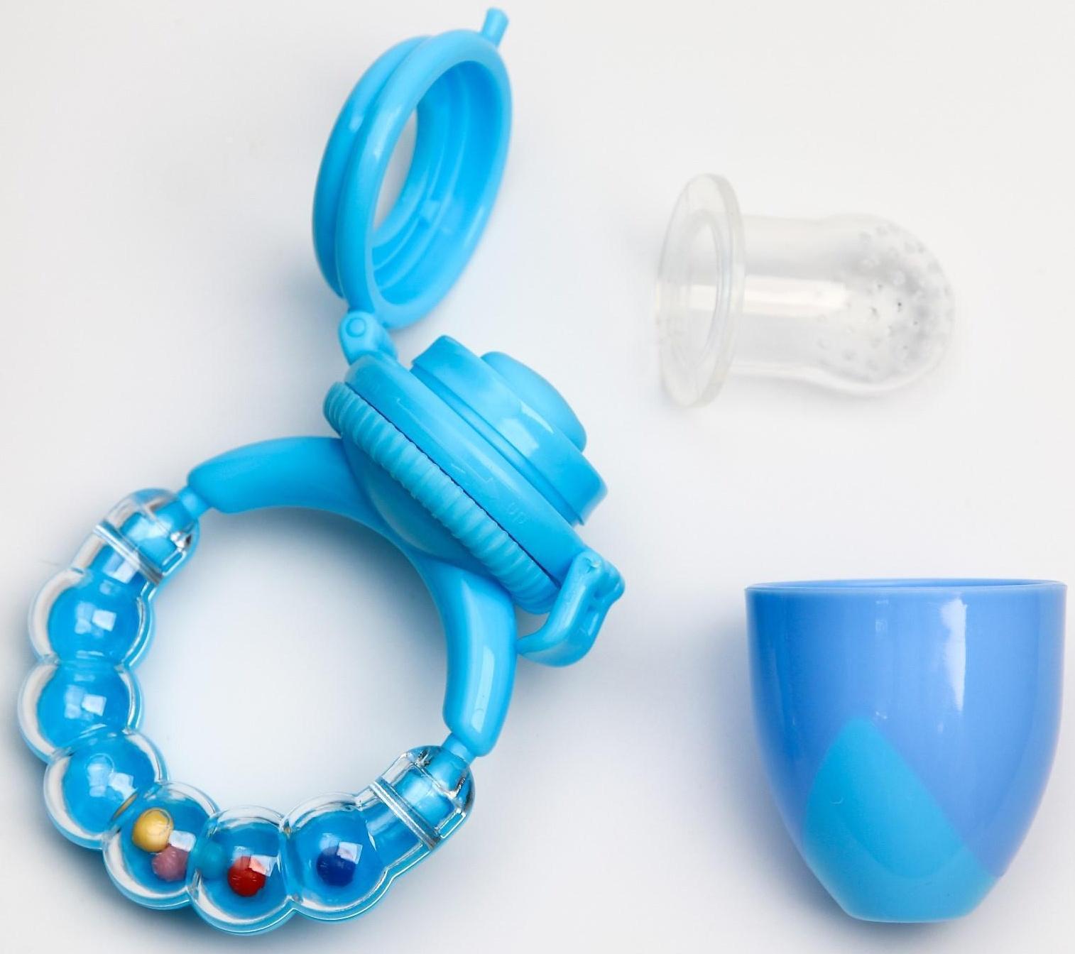 Ниблер силиконовый, погремушка на ручке, цвет МИКС