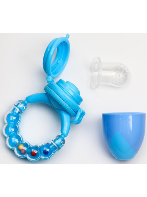 Ниблер силиконовый, погремушка на ручке, цвет МИКС