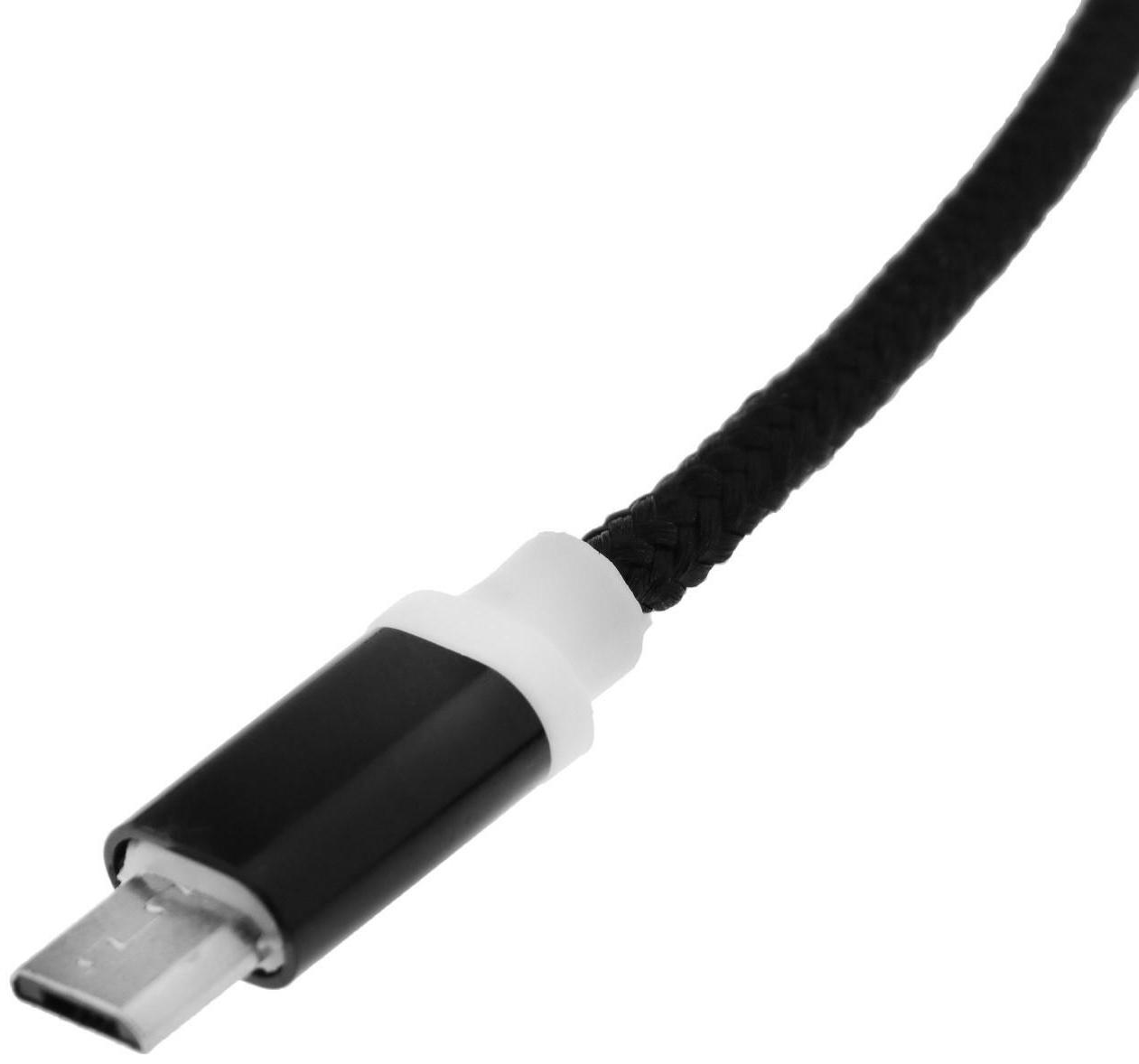 Кабель 2 в 1 LuazON, microUSB/Lightning - USB, 1 А, в виде брелка, черный