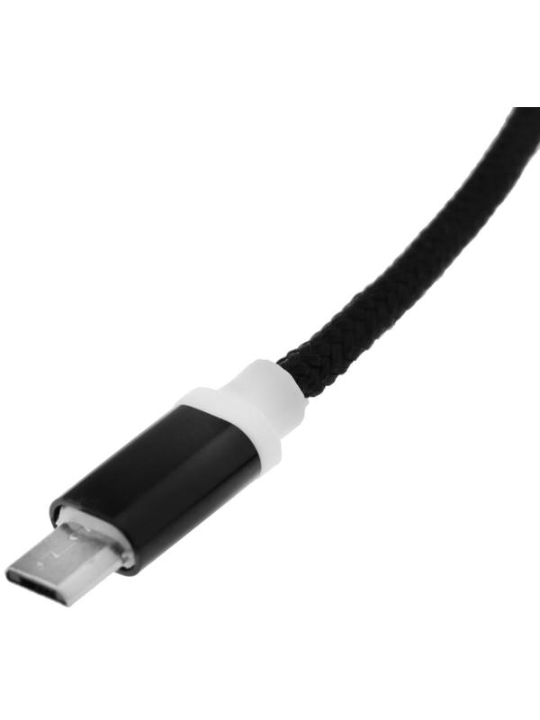 Кабель 2 в 1 LuazON, microUSB/Lightning - USB, 1 А, в виде брелка, черный