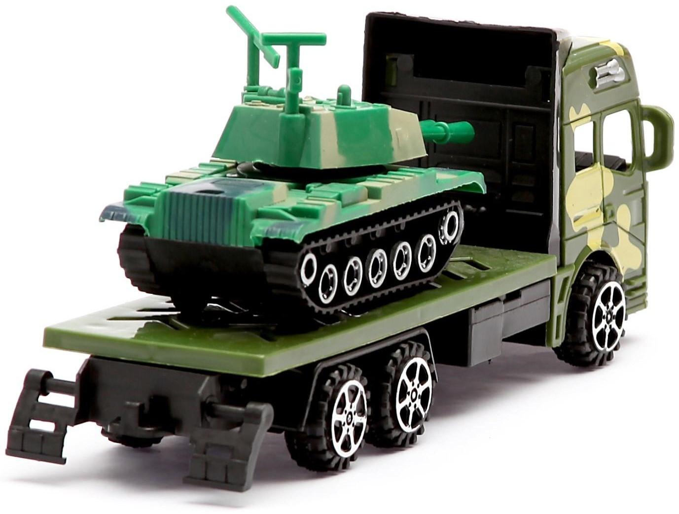 Грузовик инерционный «Перевозчик», с танком, МИКС