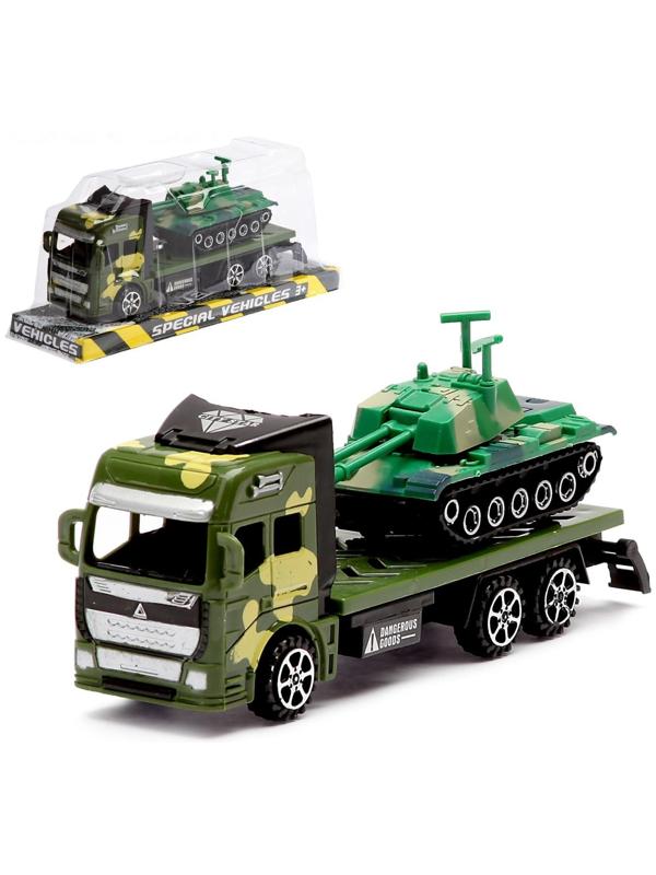 Грузовик инерционный «Перевозчик», с танком, МИКС