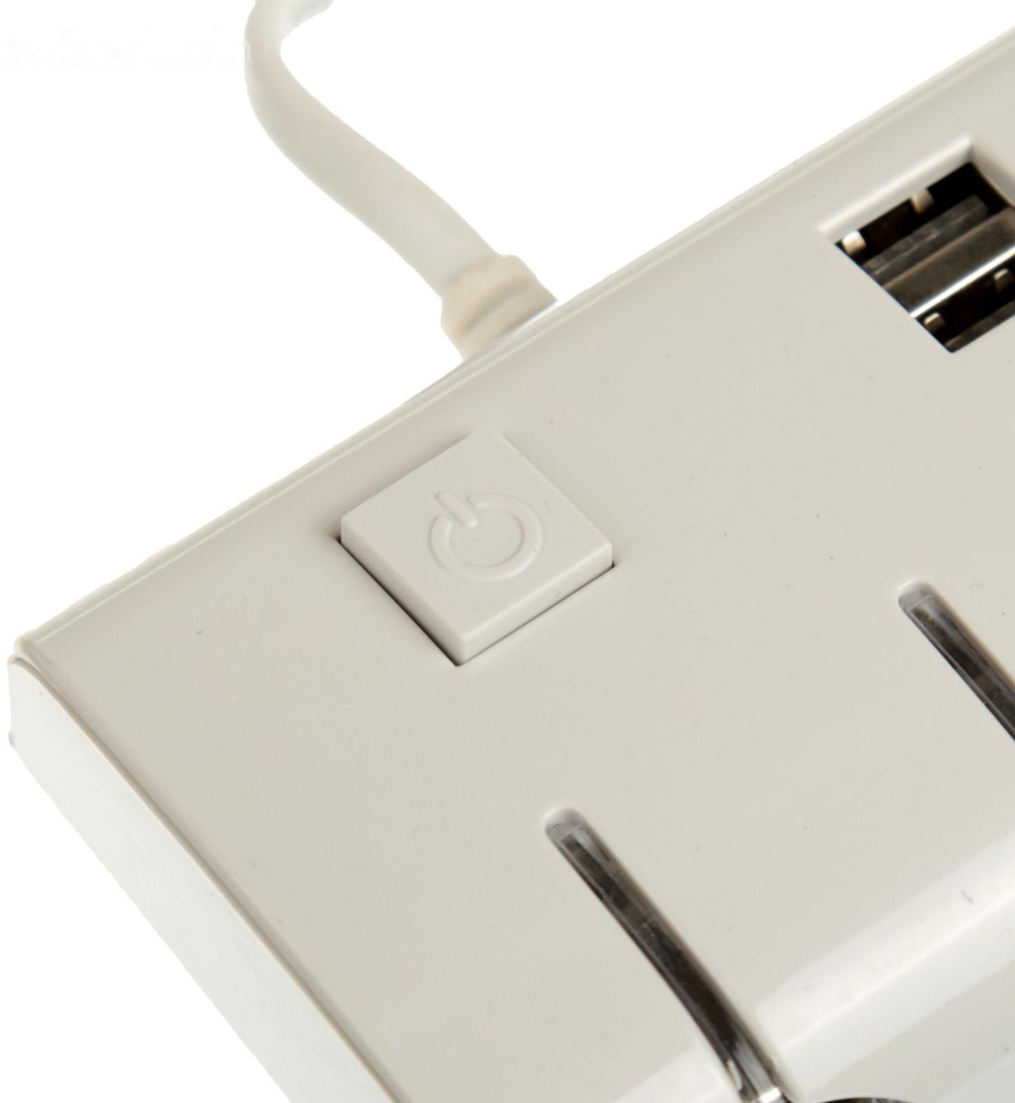 Разветвитель прикуривателя, 3 гнезда, 2 USB 1 А, 60 Вт, 12/24 В, подсветка, провод 70 см