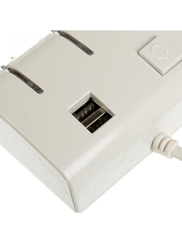 Разветвитель прикуривателя, 3 гнезда, 2 USB 1 А, 60 Вт, 12/24 В, подсветка, провод 70 см