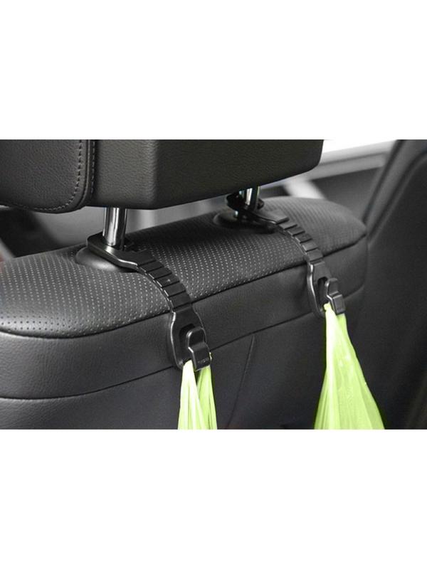 Вешалка-крючок на подголовник, набор 2 шт, чёрный