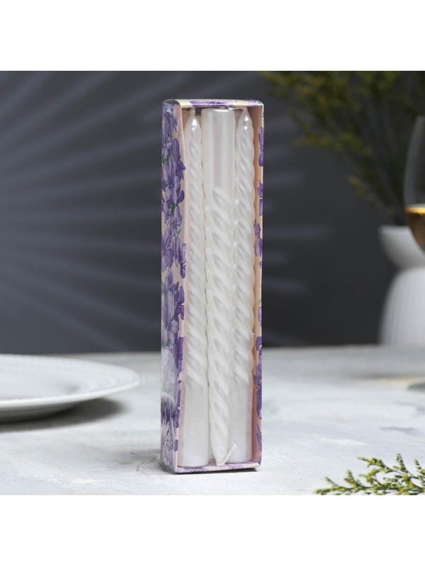 Набор Свечей витых, 1,9х 20 см, 6 штук, перламутровый металлик