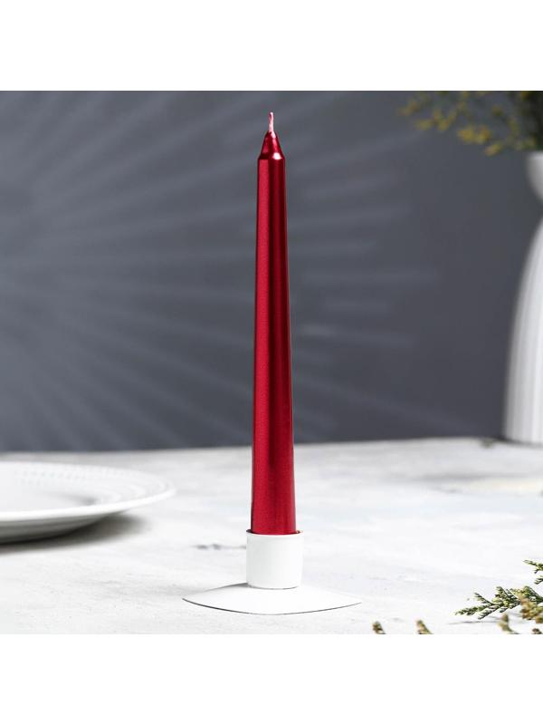 Набор Свечей античных, 1,9х 20 см, 6 штук, рубиновый металлик