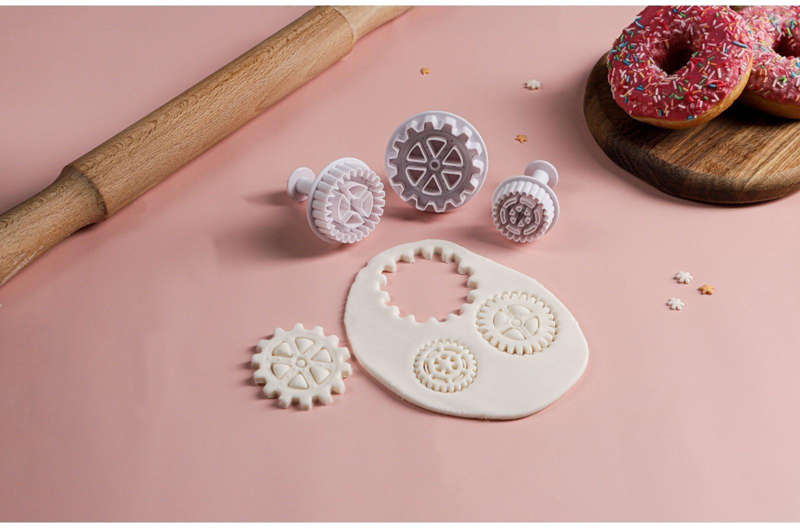 Набор плунжеров кондитерских Доляна «Шестерёнки», 3 шт