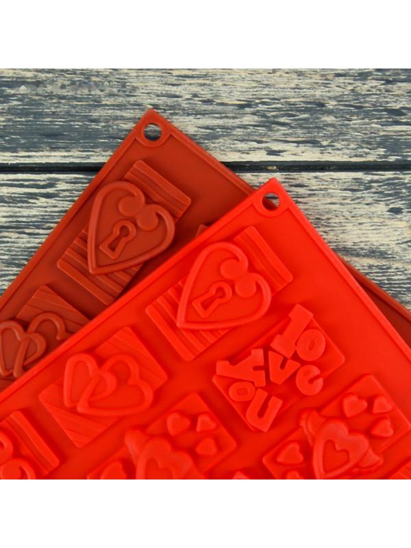 Форма для льда и кондитерских украшений Доляна «Любовь», 28,7×17,4 см, 16 ячеек (4,7×3,8 см), цвет МИКС