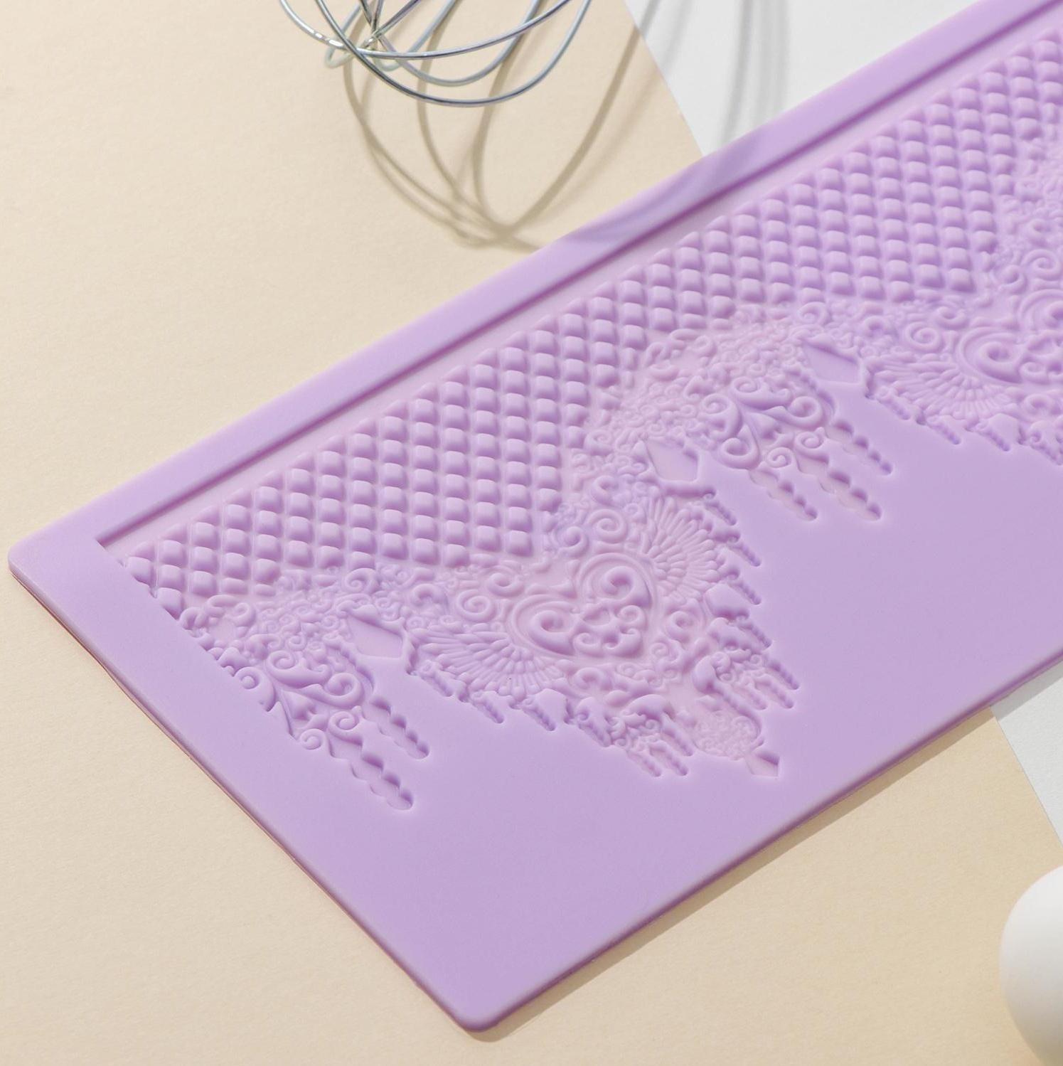 Коврик для айсинга силиконовый Доляна «Готичный узор», 36,5×13,5 см, цвет МИКС