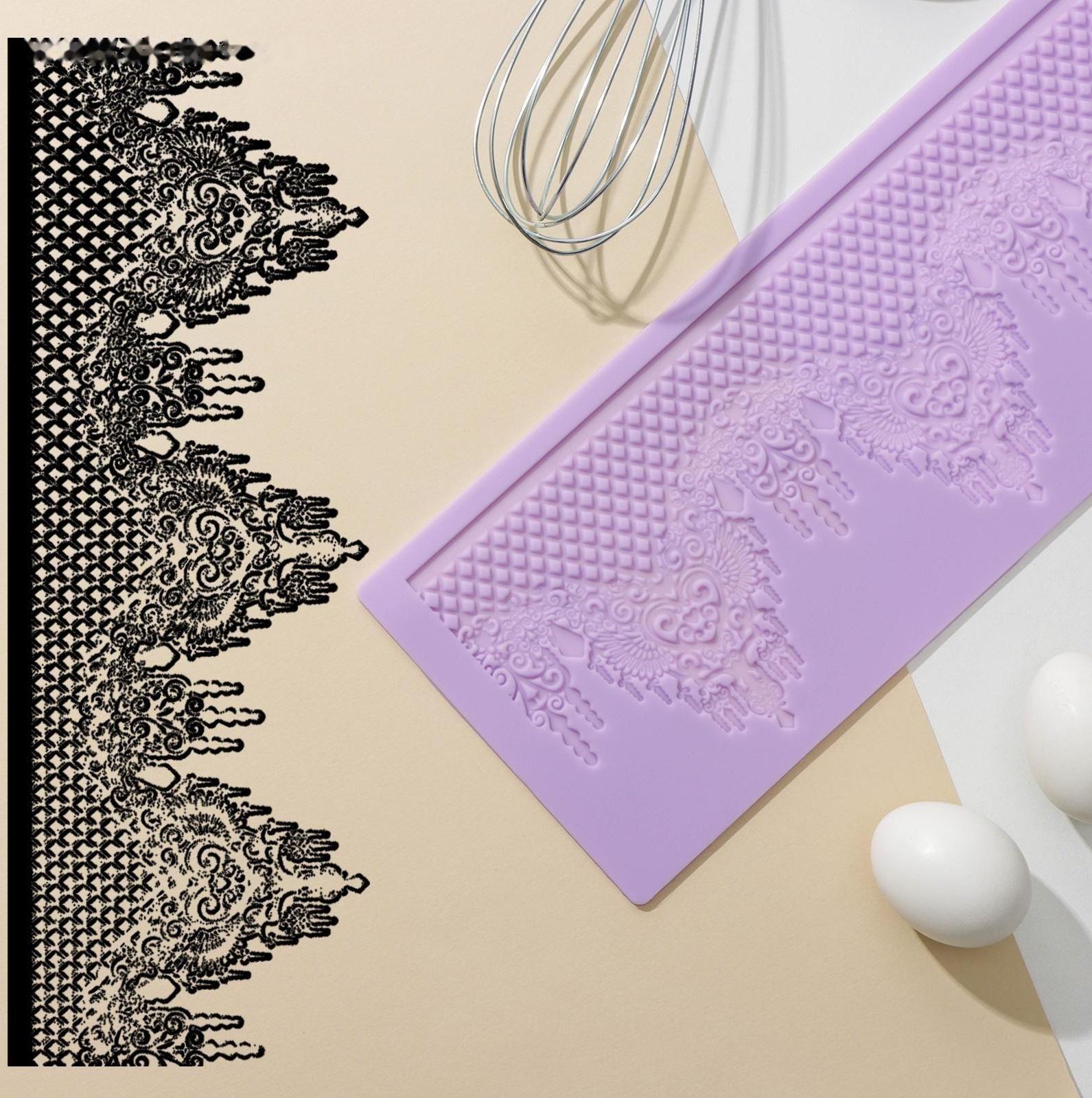 Коврик для айсинга силиконовый Доляна «Готичный узор», 36,5×13,5 см, цвет МИКС