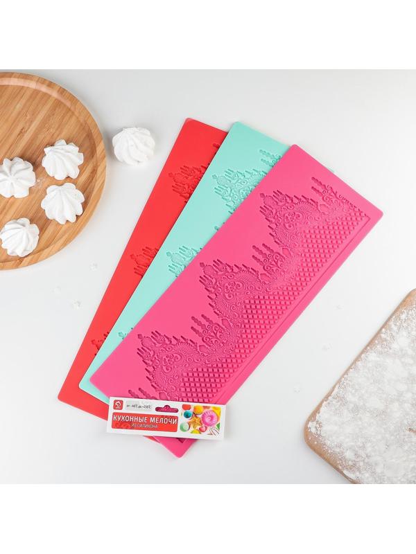 Коврик для айсинга силиконовый Доляна «Готичный узор», 36,5×13,5 см, цвет МИКС