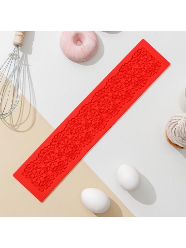 Коврик для айсинга силиконовый Доляна «Цветочное кружево», 40×8 см, цвет МИКС