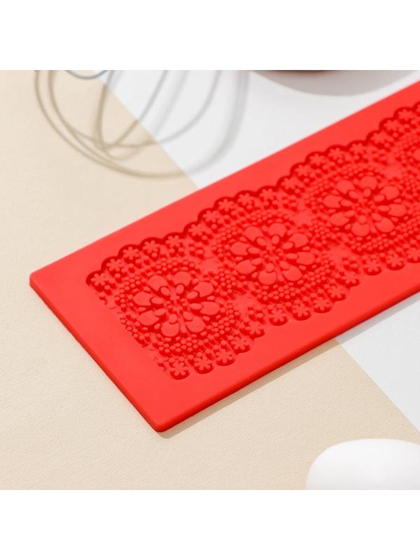 Коврик для айсинга силиконовый Доляна «Цветочное кружево», 40×8 см, цвет МИКС