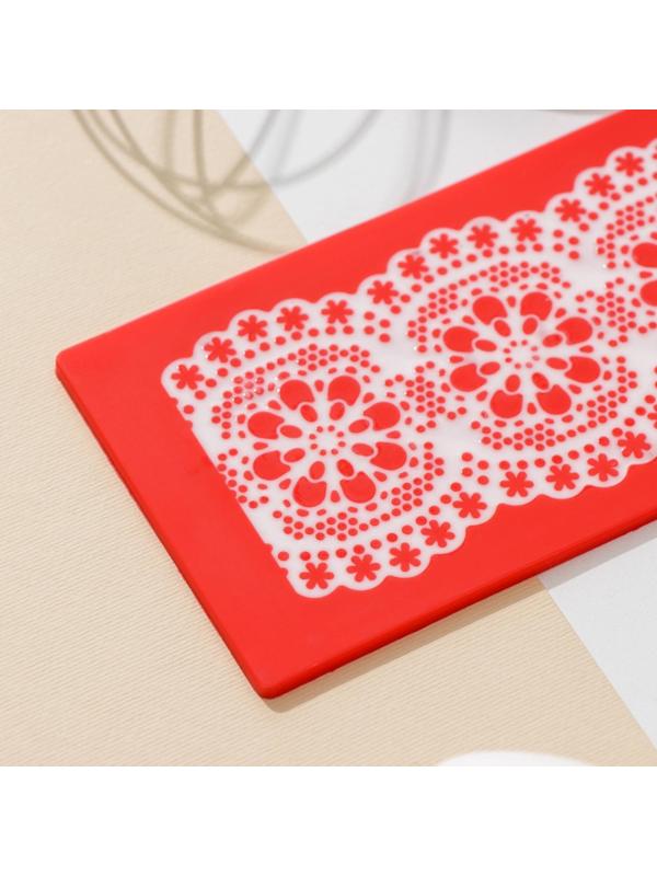 Коврик для айсинга силиконовый Доляна «Цветочное кружево», 40×8 см, цвет МИКС