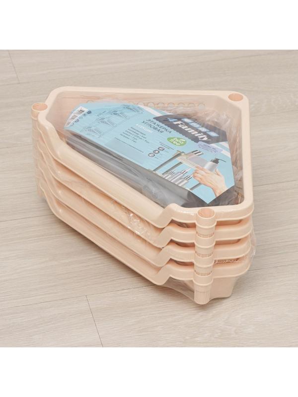 Этажерка напольная угловая 4-х секционная, на колёсиках, цвет МИКС