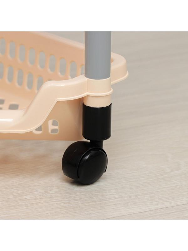 Этажерка напольная угловая 4-х секционная, на колёсиках, цвет МИКС