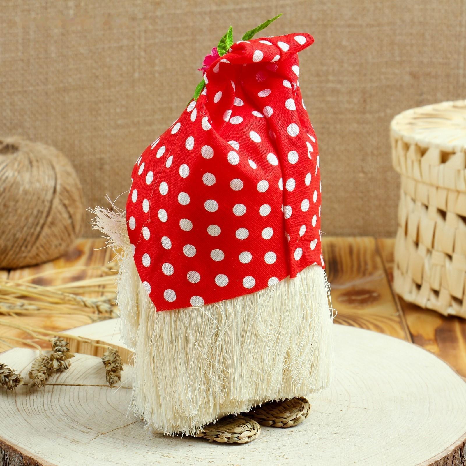 Оберег «Домовой Кузя», в шапочке, 20 см, микс