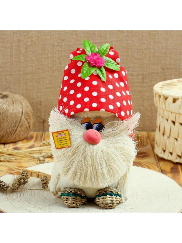 Оберег «Домовой Кузя», в шапочке, 20 см, микс