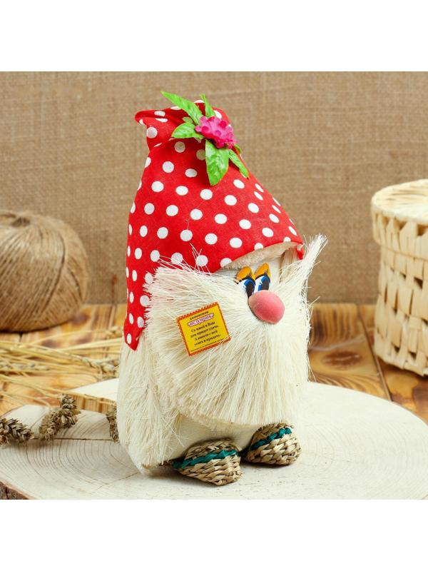 Оберег «Домовой Кузя», в шапочке, 20 см, микс