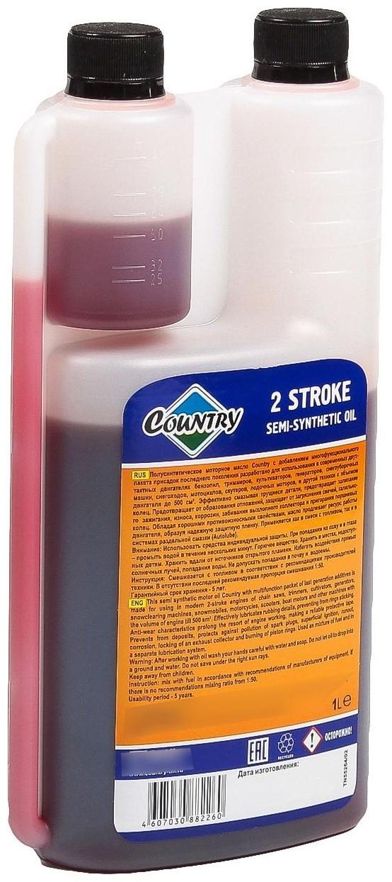 Масло двухтактное Country полусинтетическое API ТС, 1 л, с дозатором