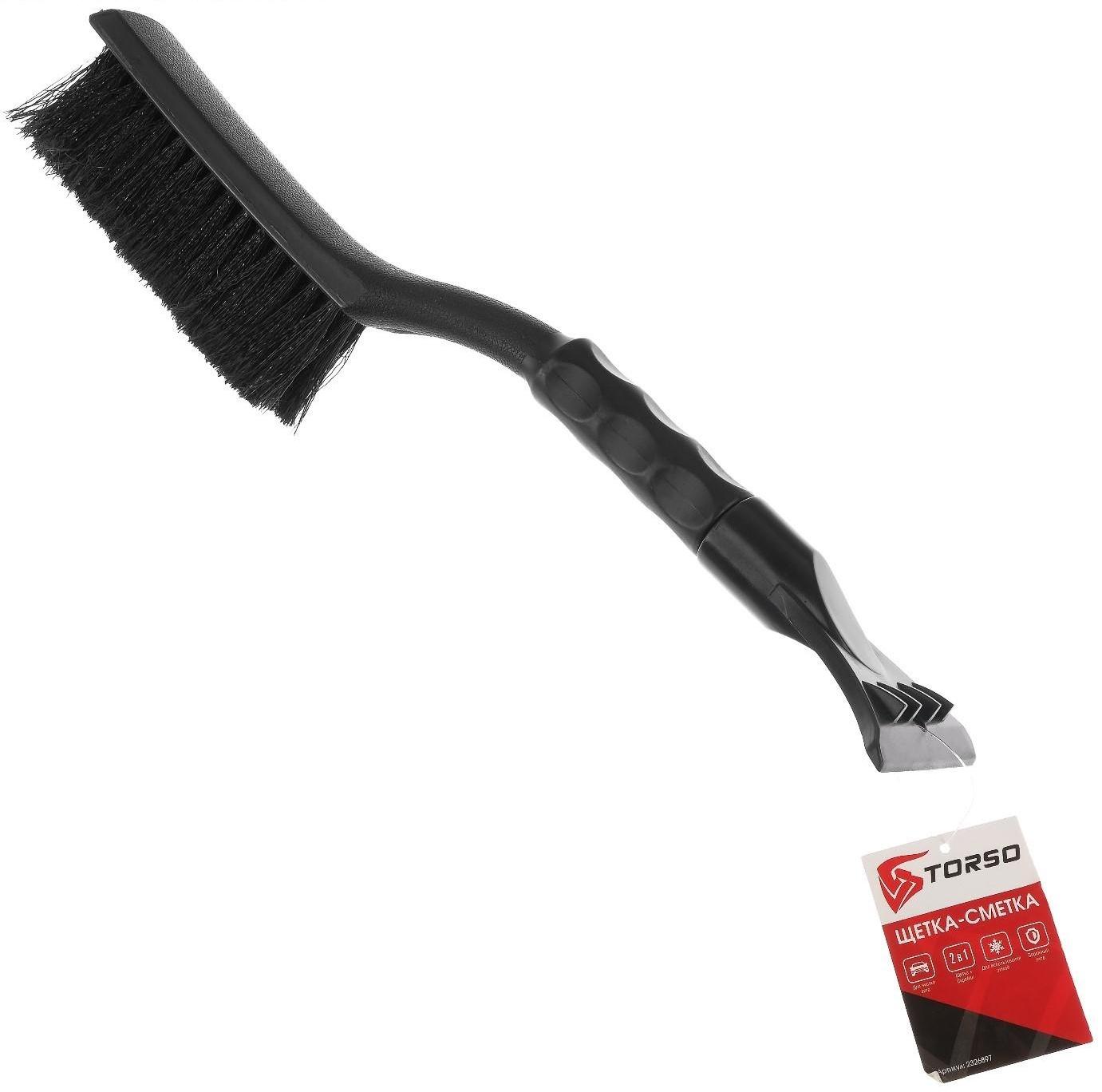 Щётка-смётка TORSO, 38 см, скребок, черный