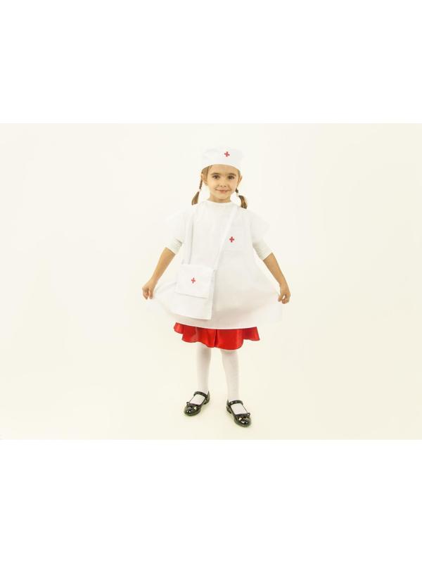 Карнавальный костюм «Маленький доктор», халат, шапочка, сумка, рост 110-116 см