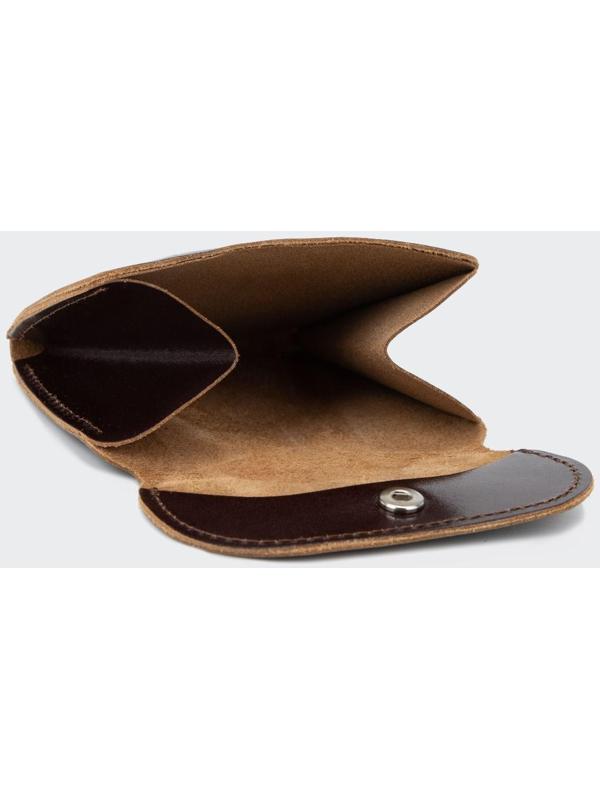 Монетница на кнопке, цвет коричневый