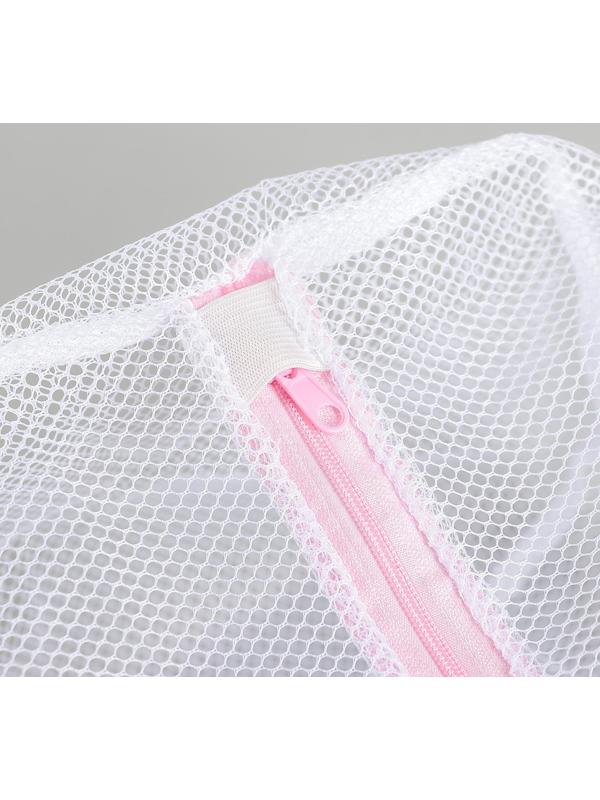 Мешок для стирки белья Доляна, 22×33×19 см, крупная сетка, цвет белый