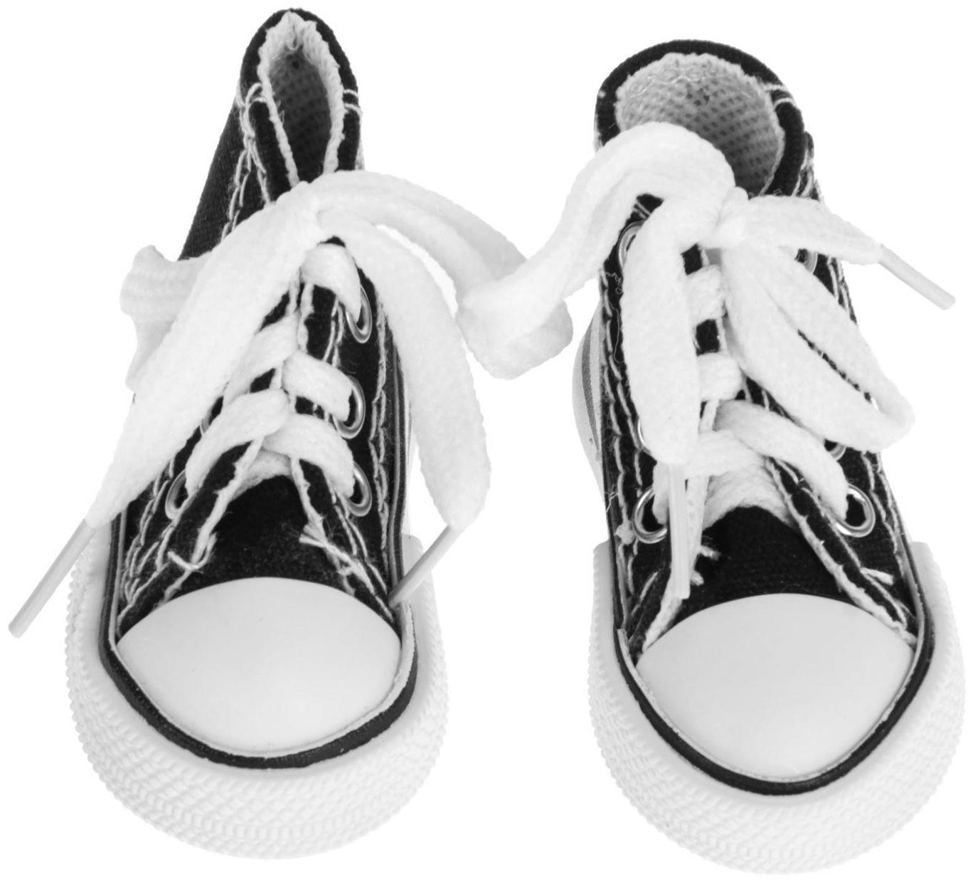 Кеды для кукол, длина подошвы 7,5 см, цвет чёрный